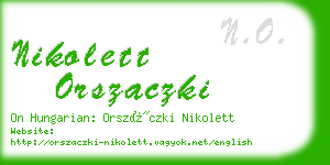 nikolett orszaczki business card